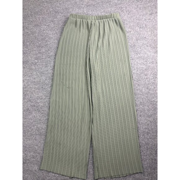 Pleione Pull On Pants Women's Small Green Pleated Wide Leg High Rise - Picture 10 of 11